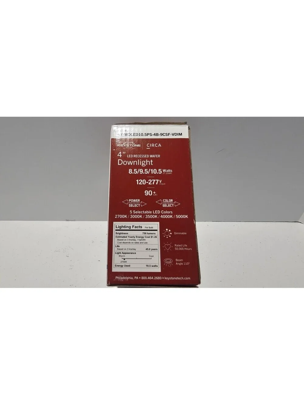 Halco 89168 4 in. 120-277V Power and Color Adjust LED Wafer Commercial Downlight